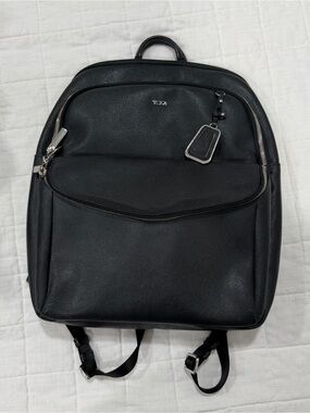 Tumi Black Leather Backpack